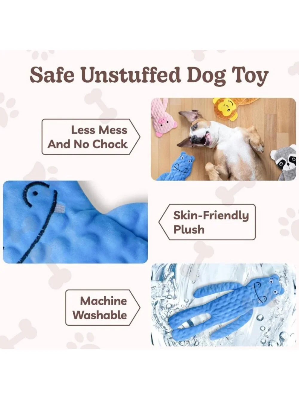 Interactive Crinkle Dog Toys 5 Pack - No Stuffing, Squeaky & Teething Fun!